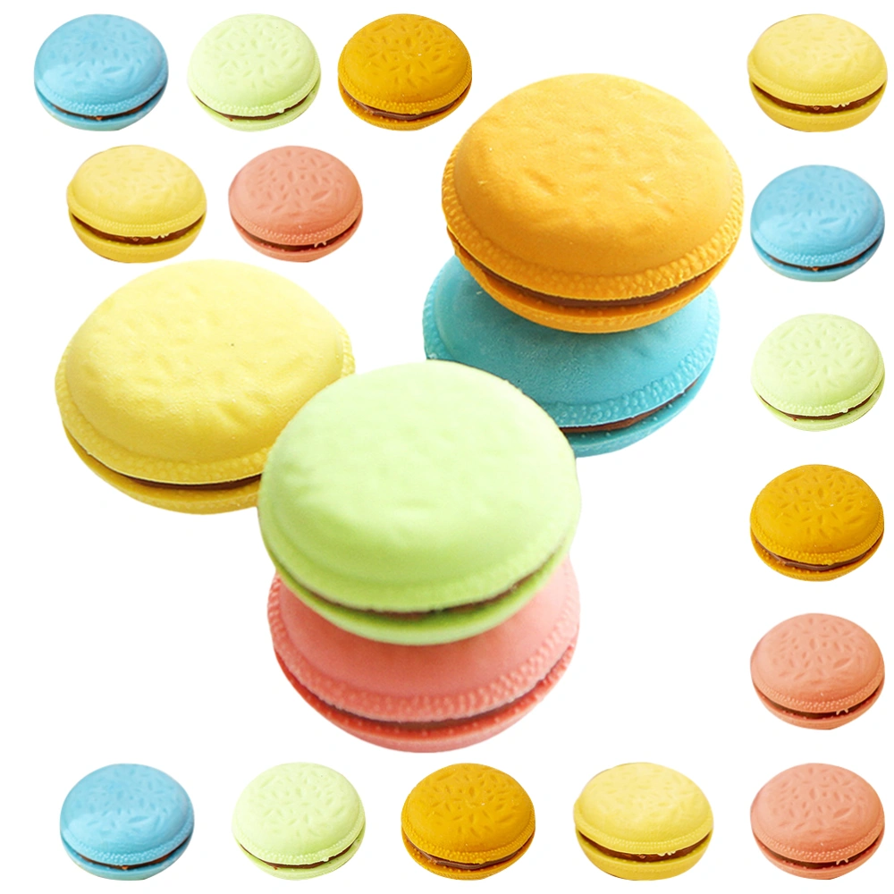 4 Boxes Macaron Eraser Pastry Eraser Kids Erasers Children Erasers Students Cartoon Erasers Stationery