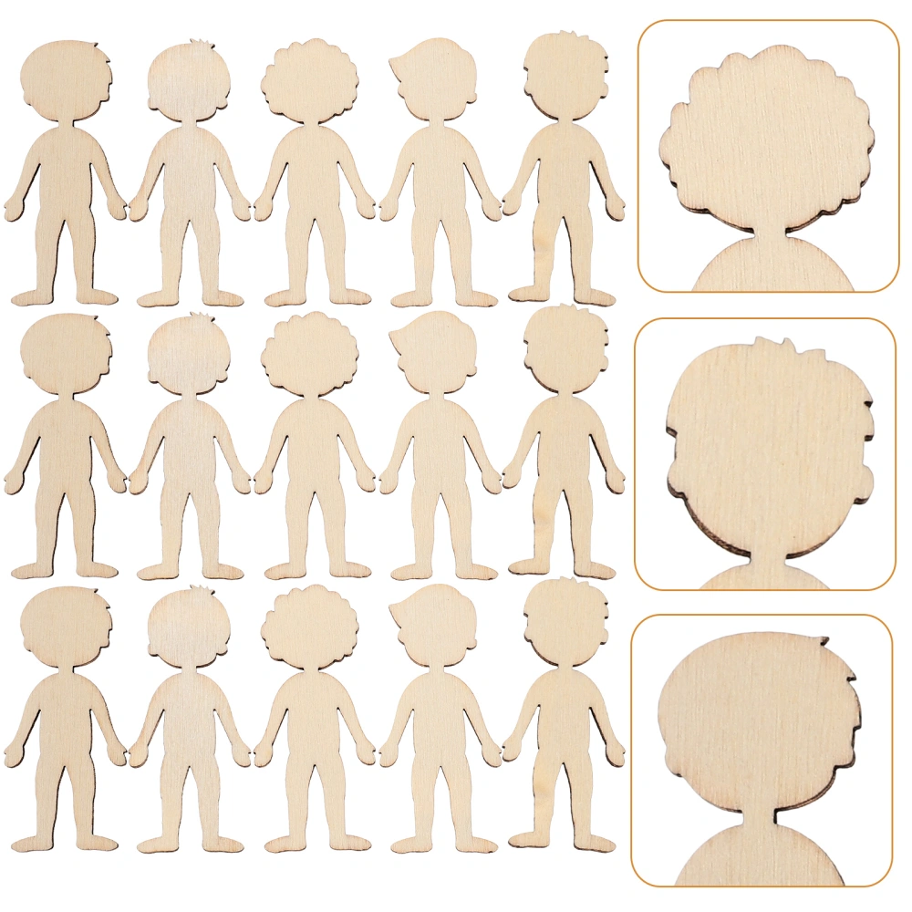 50pcs Unfinished Wooden Figurine Cutout Wood Cutout Wood Chips Blank Wood Chips