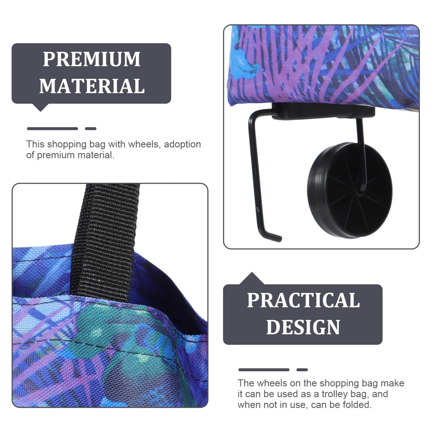 Collapsible Trolley Pouch Shopping Trolley Bag Shopping Cart for Supermarket