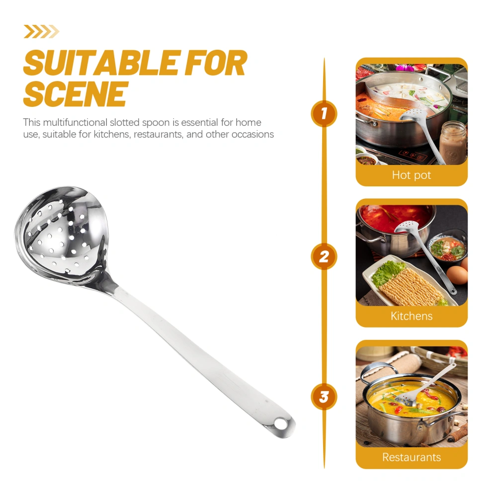 2pcs Perforated Stainless Steel Serving Spoons Slotted Spoons Household Spoons