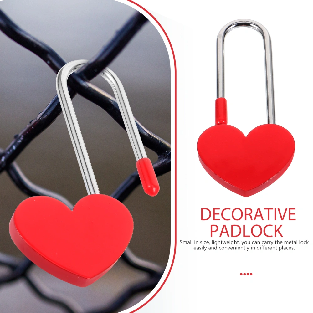 Small Padlock Metal Heart Shaped Padlock Mini Lock for Wedding Tourism Area