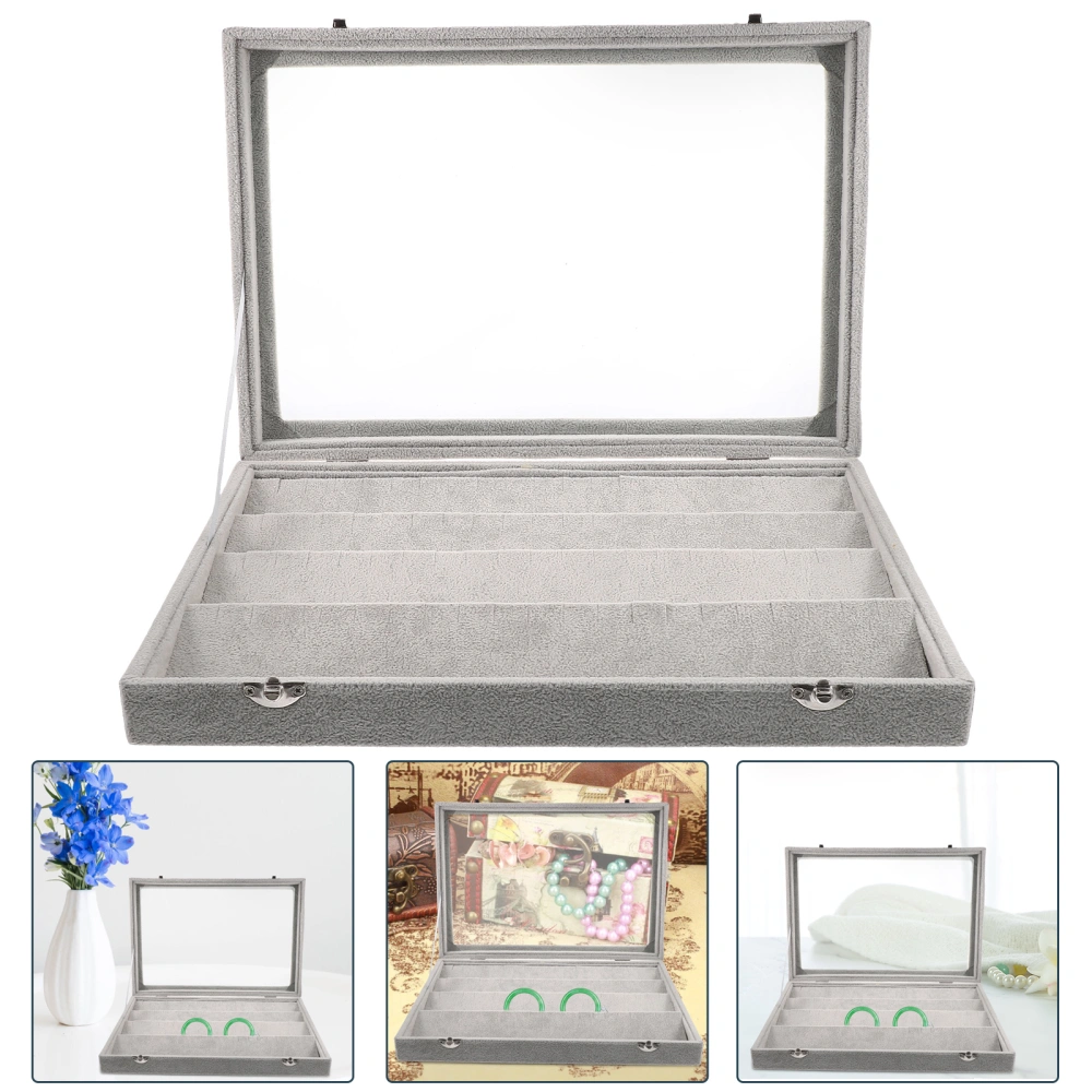 Clear Lid Earrings Organizer Box Jewelry Tray Earrings Holder Clear Lid Jewelry Stackable Box