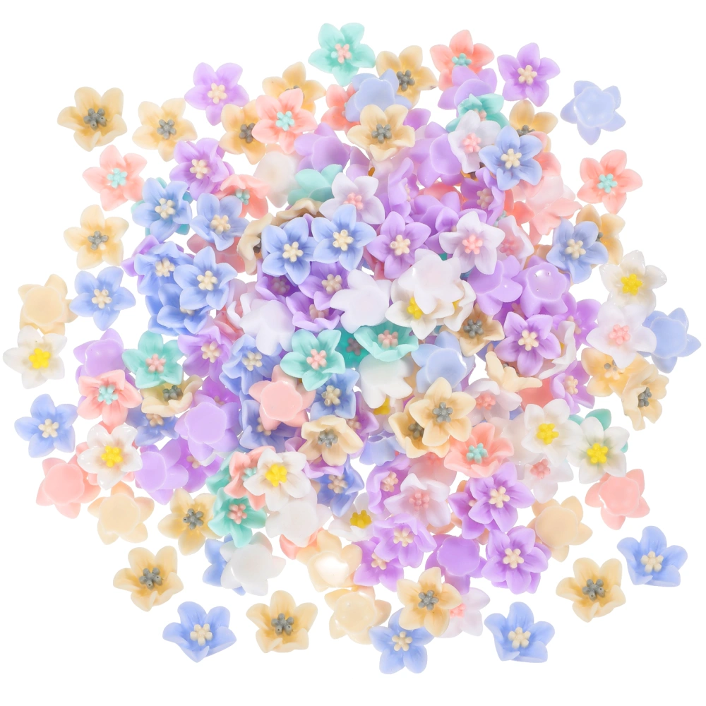 200pcs Cartoon Flower Charms Decorative Resin Charms Phone Case DIY Ornaments