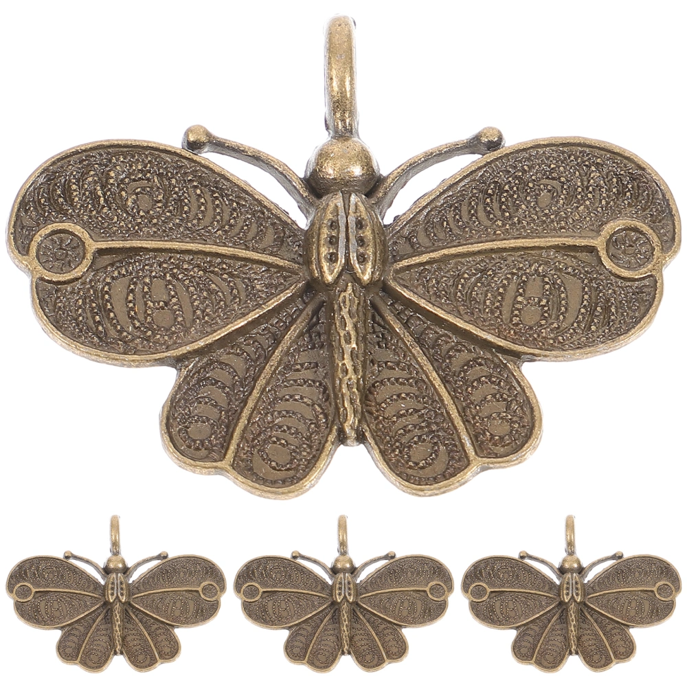 4pcs Vintage Butterfly Shape Charms Pendants DIY Jewelry Making Charms Decorative Charms