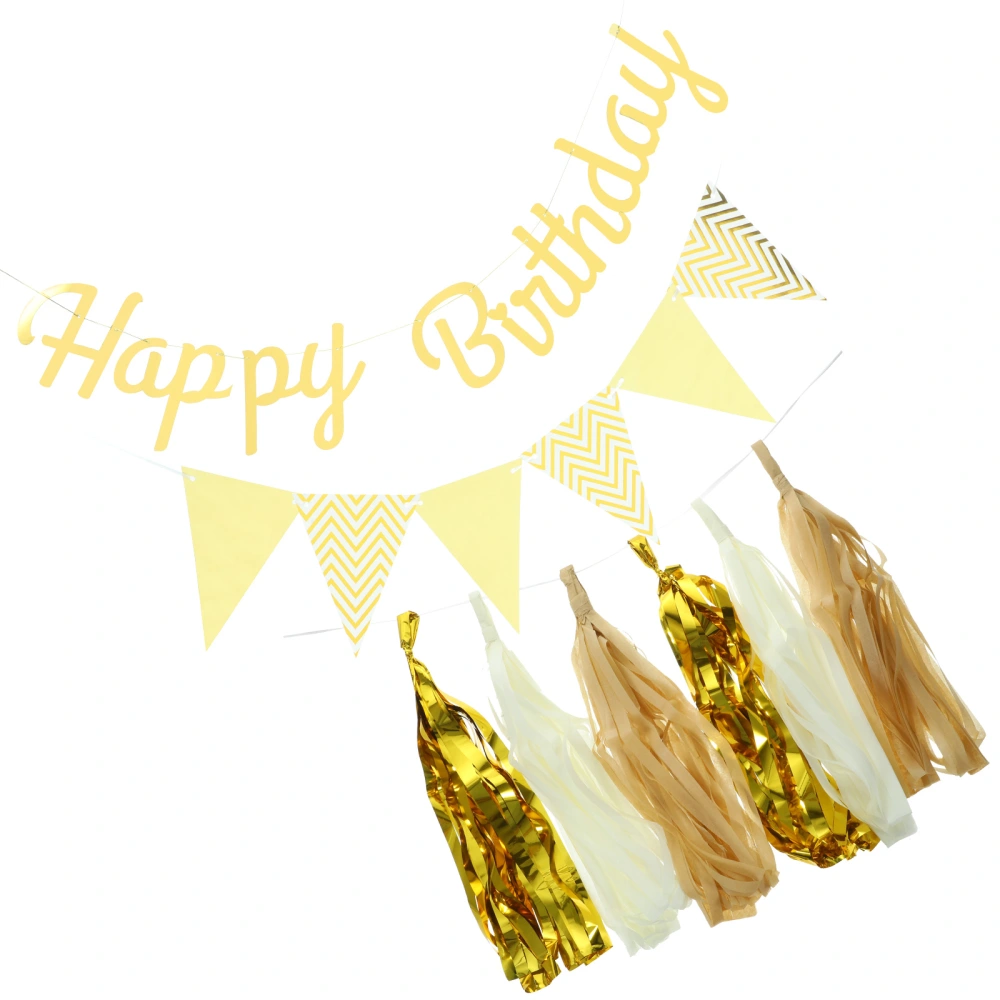 1 Set of Gold Blocking Party Hanging Banner Birthday Party Scene Layout Hanging Banner Decor