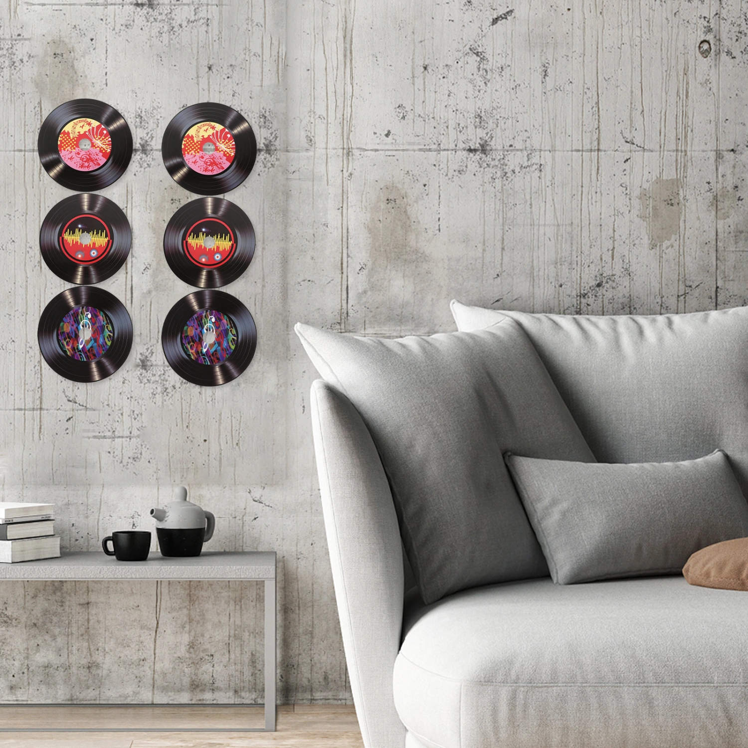 9pcs Simulation Vinyl Record Wall Art Decoration Bar Wall Hanging Vintage Decoration Home Wall Pendant
