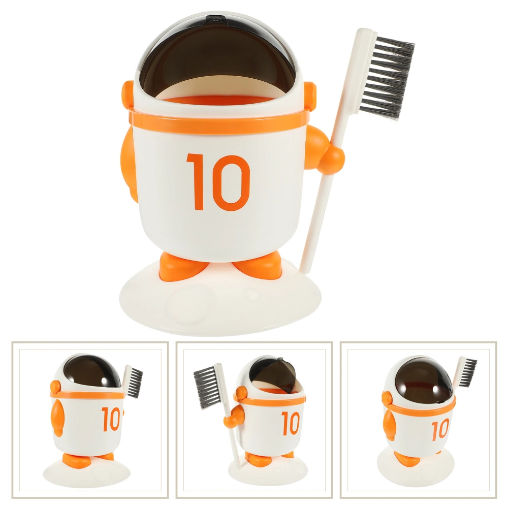 1 Set of Cartoon Trash Storage Bucket Desktop Trash Can Astronaut Trash Bin with Brush Creative Trash Can