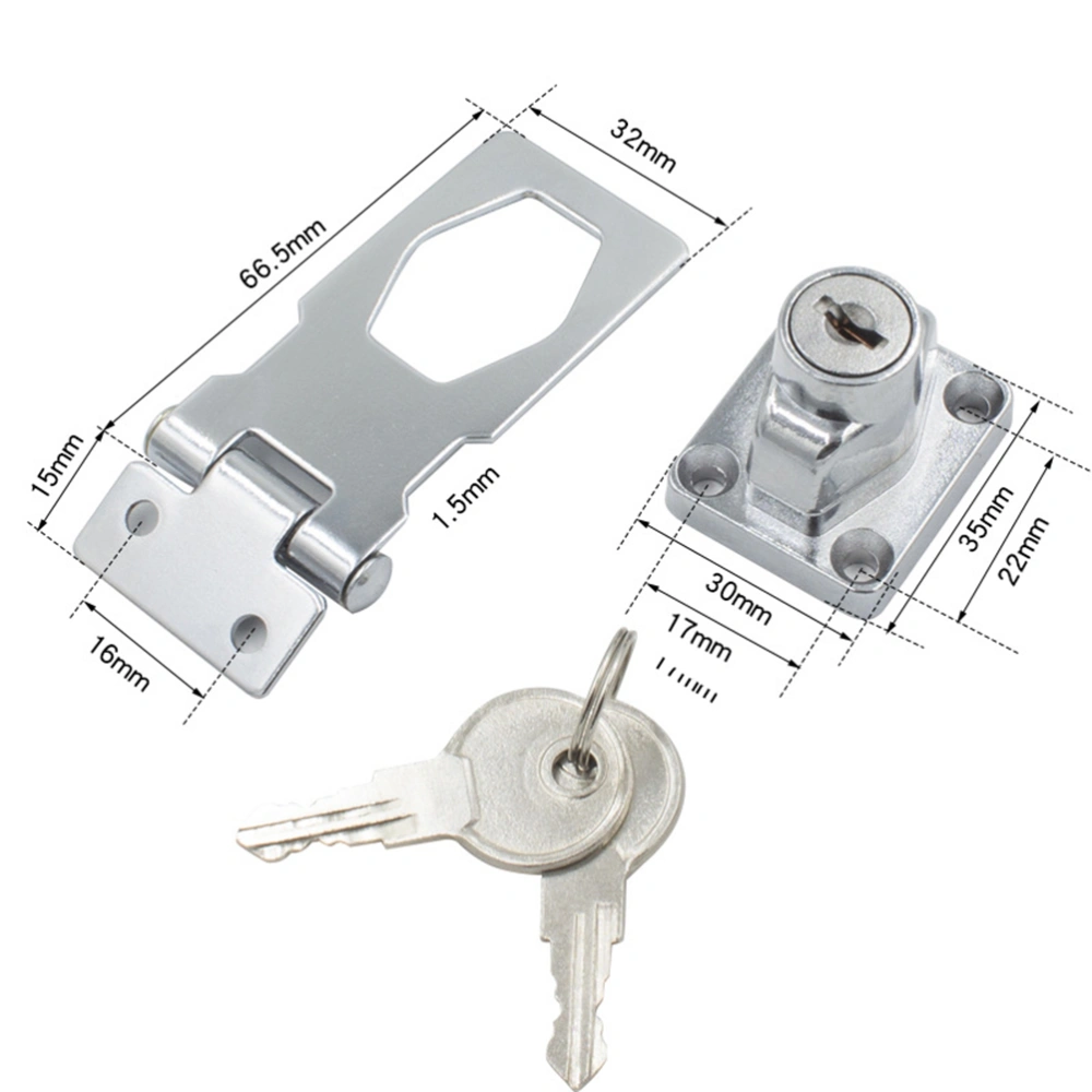 2pcs Household Metal Showcase Locks Metal Cabinet Locks Metal Cabinet Safety Locks