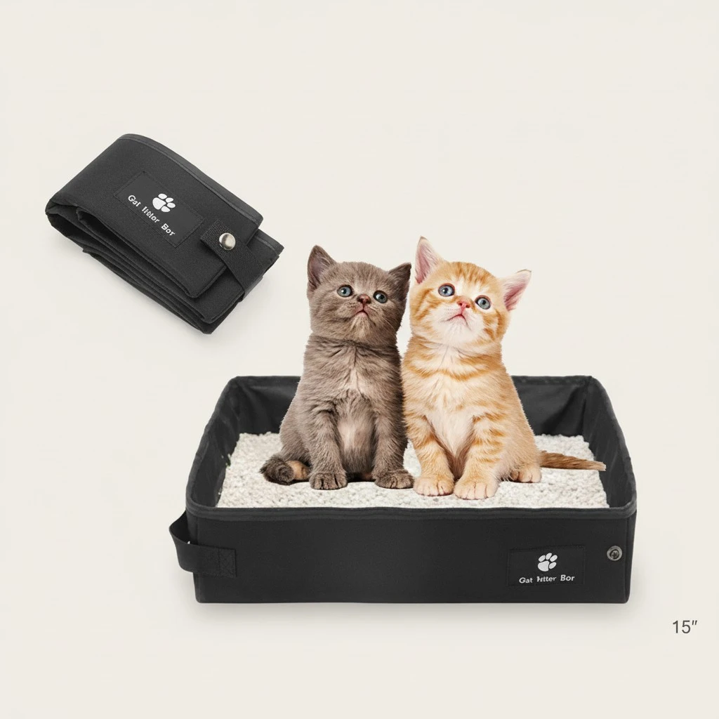Portable Cat Litter Box for Traveling Lightweight Cat Little Tray Cat Travel Toilet