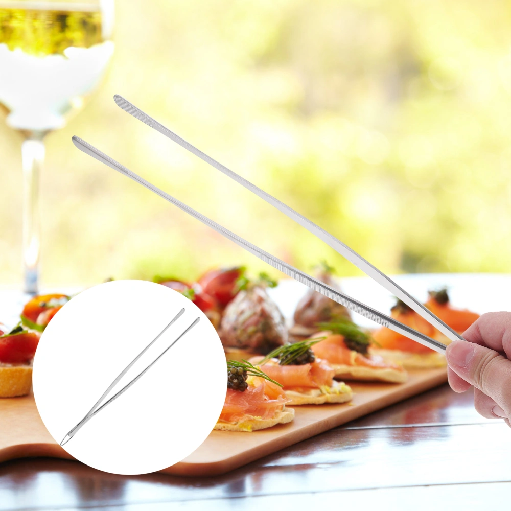 Stainless Steel Kitchen Tweezer with Hook Kitchen Fine Tweezer Food Tweezers