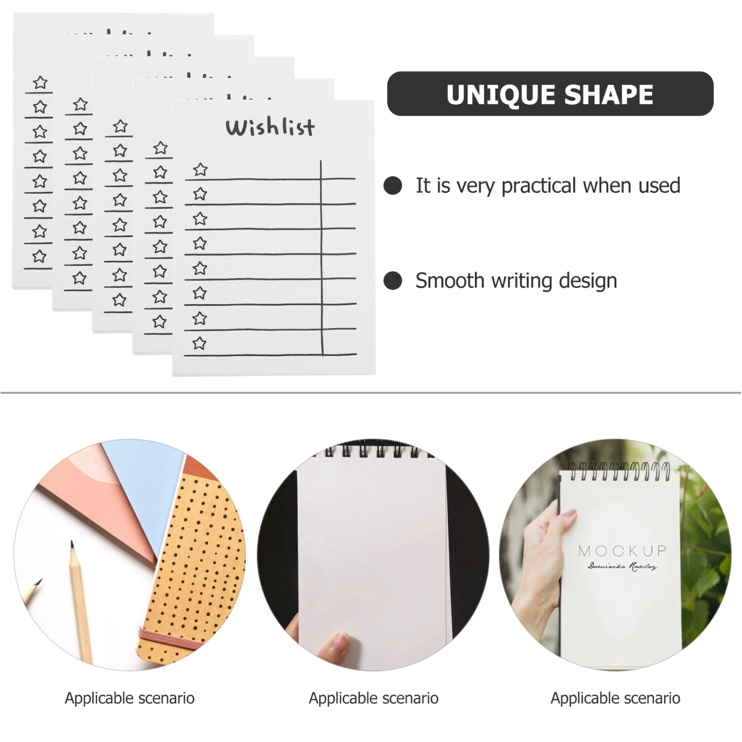5 Books of Students Note Pad Convenient Message Paper Students Note Paper Thick Memo Pad Note Paper