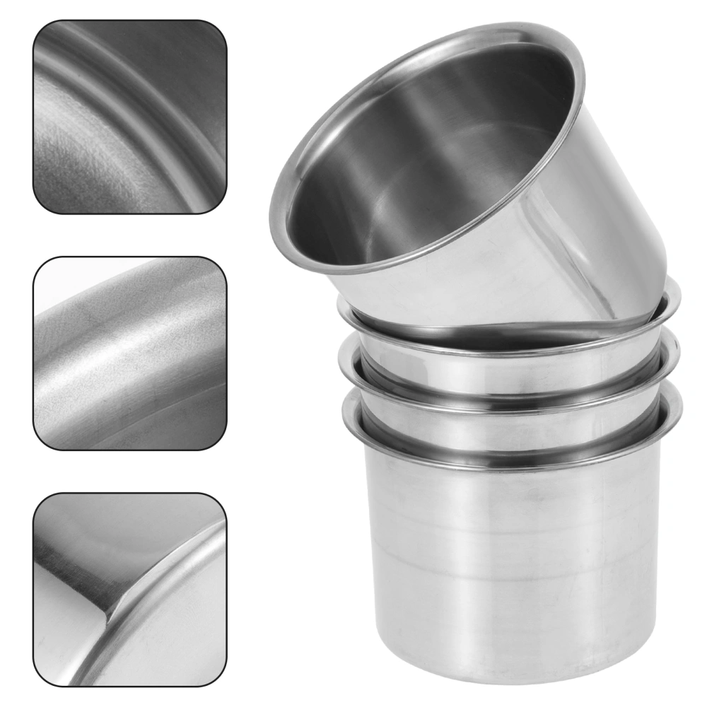 4Pcs Condiment Container Multi-functional Spice Canister Stainless Steel Round Jar