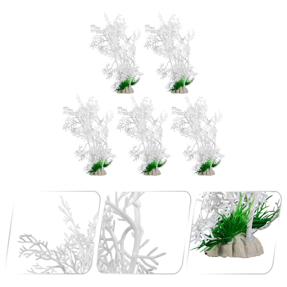 5pcs Artificial Water Grass Decoration for Fish Tank Wear-resistant Plastic Aquatic Plant Model Small Aquarium Decor