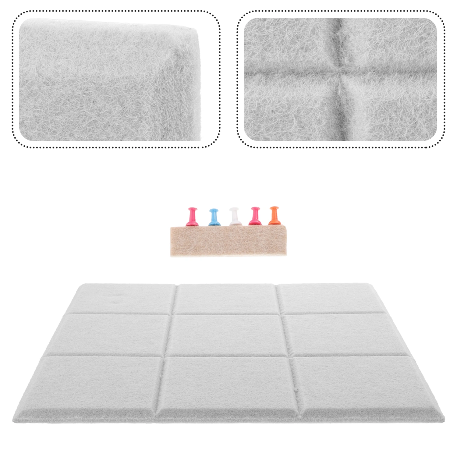 Felt Pin Board for Bedrooms Office Home Bulletin Boards Notice Board Grey Memo Board