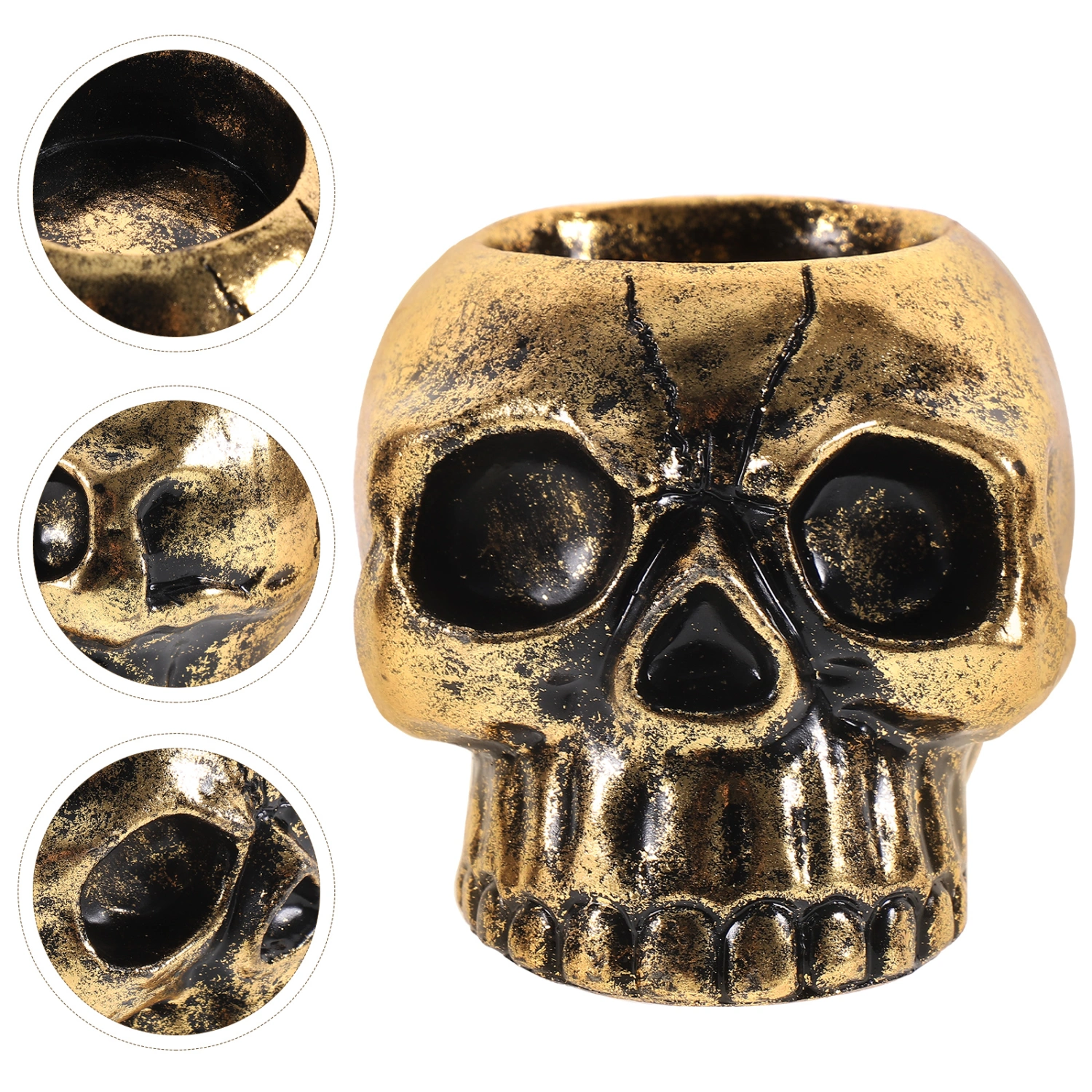 Skeleton Skull Candlestick Holder Halloween Decorative Resin Skeleton Candle Holder