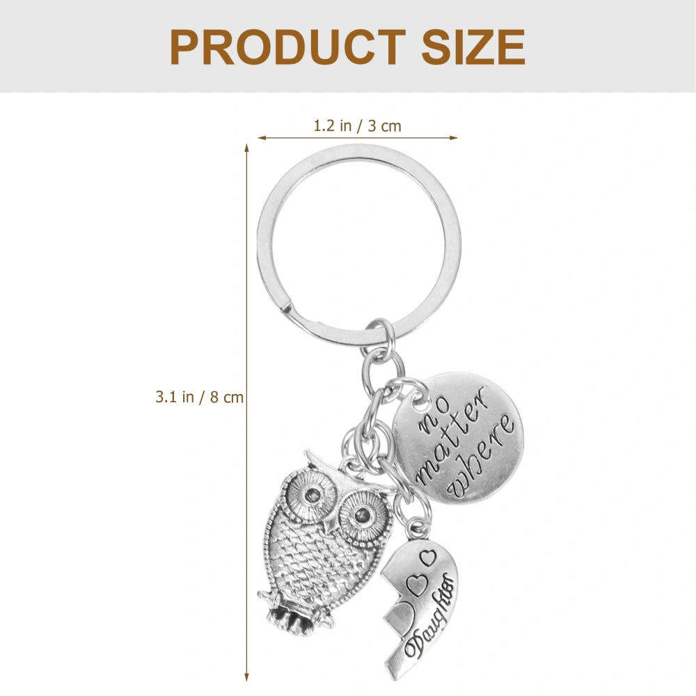 1 Pair of Exquisite Mother Gift Keychain Metal Keyring Delicate Keychain Bag Pendant