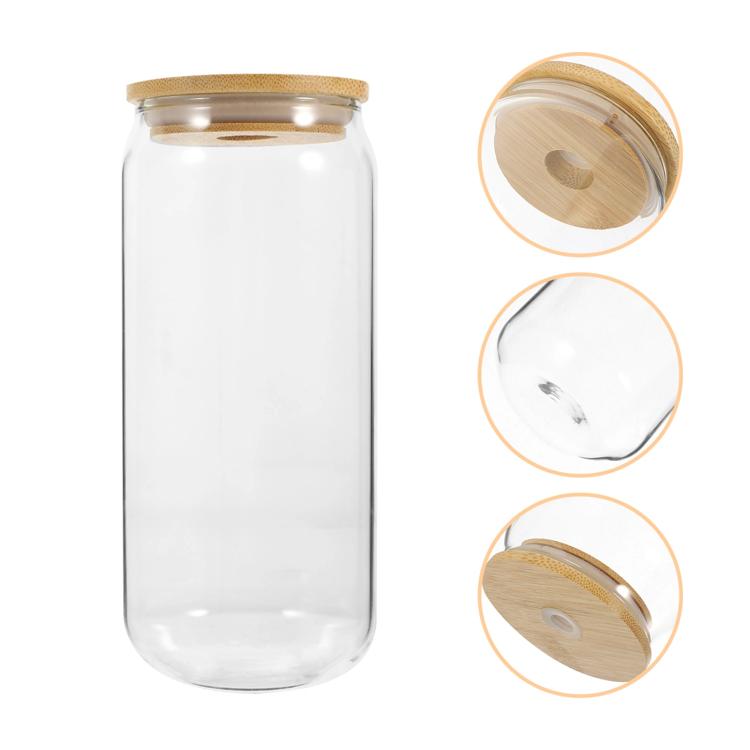 2pcs Can Shape Glass Cup with Lid Drinking Cup Tumbler Ice Coffee Cup for Home Coffee Bar