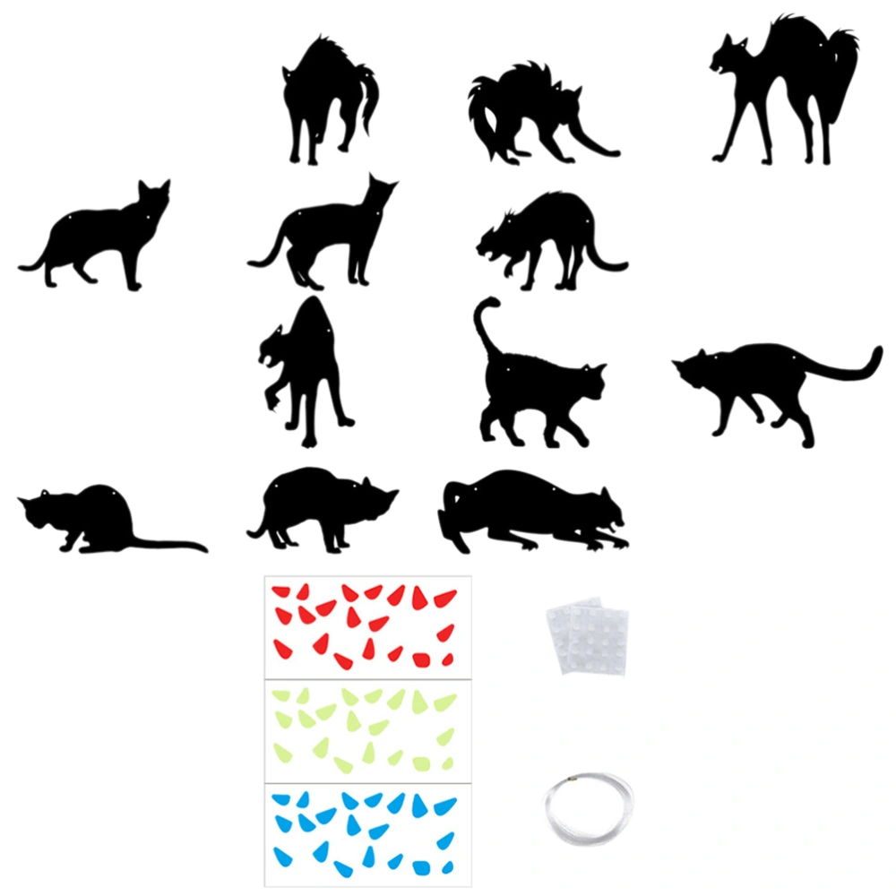 1 Set Halloween Cat Pendants Novelty Wall Decal Stickers Halloween Cat Wall Stickers