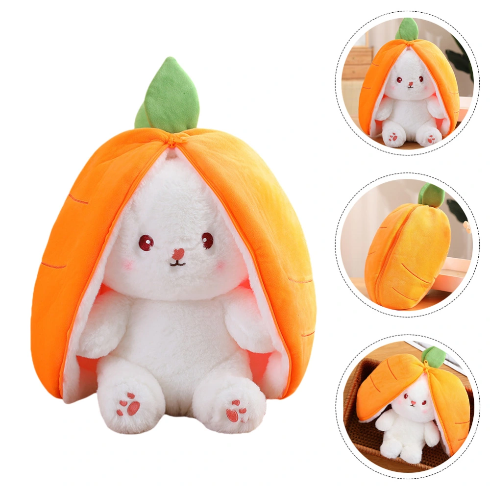 Rabbit Hide Pillow Toy Plush Hiding Carrot Stuffed Toy Rabbit Animal Hugging Toy