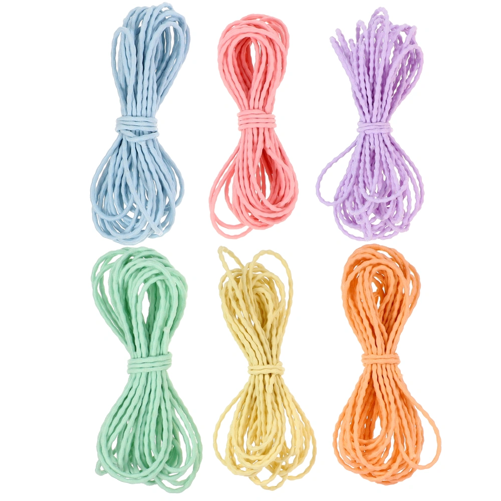 6pcs Stretchy Hair Ties DIY String Colorful Elastic Cord for Jewelry Beading Sewing Hair Tie 5M