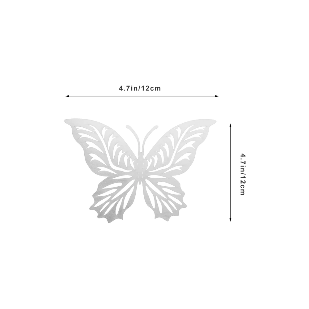 6 Packs of Paper Butterflies Wall Decors Wall Decorative Stickers 3D Butterflies Ornaments