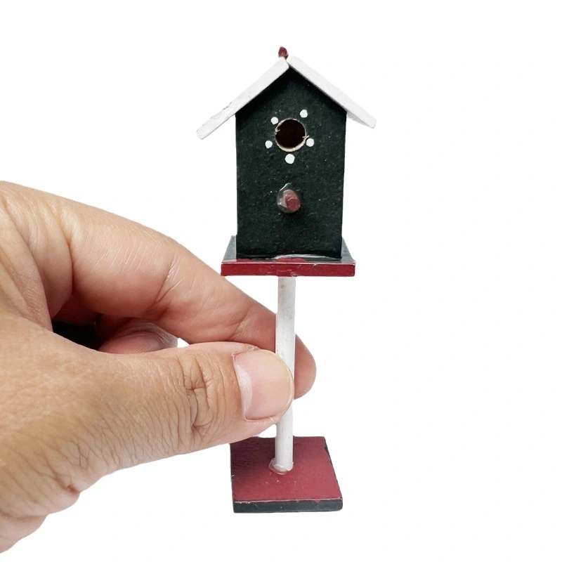 2pcs Miniature Bird House 1:12 Mini House Mini Bird House Model Miniature Scene Prop