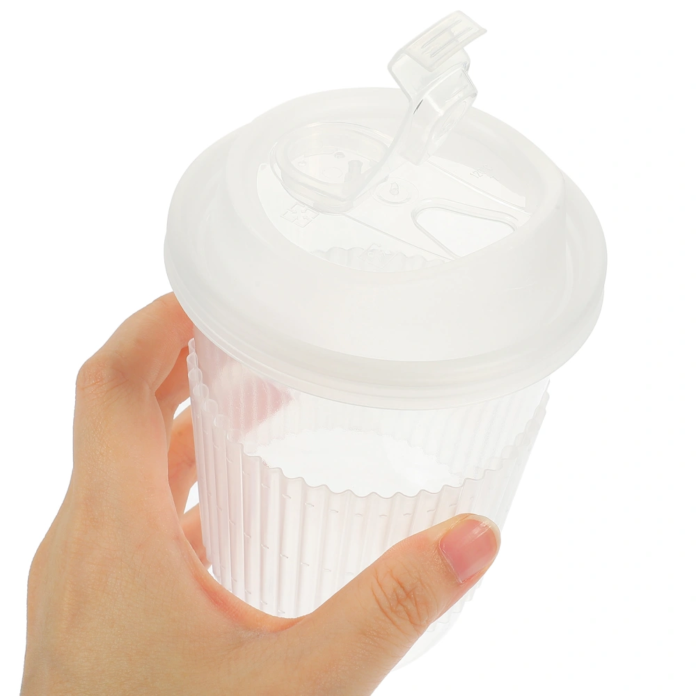 10pcs Disposable Cups Coffee Cups with Lids Milk Tea Cups Clear Drinking Cups(500ml)