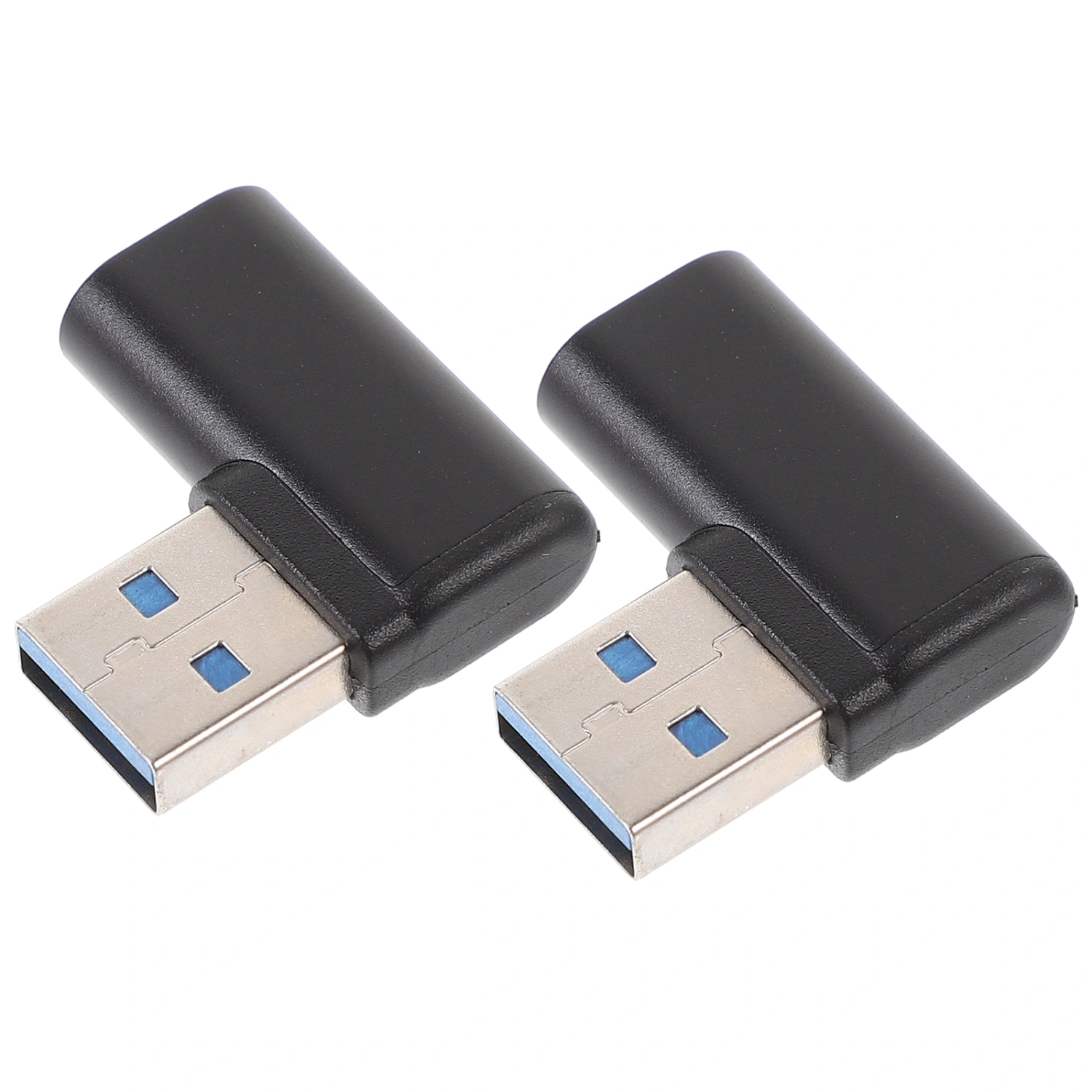 2pcs USB 90 Degree Adapter Right Angle USB 3.0 Male To USB-C Female Extender