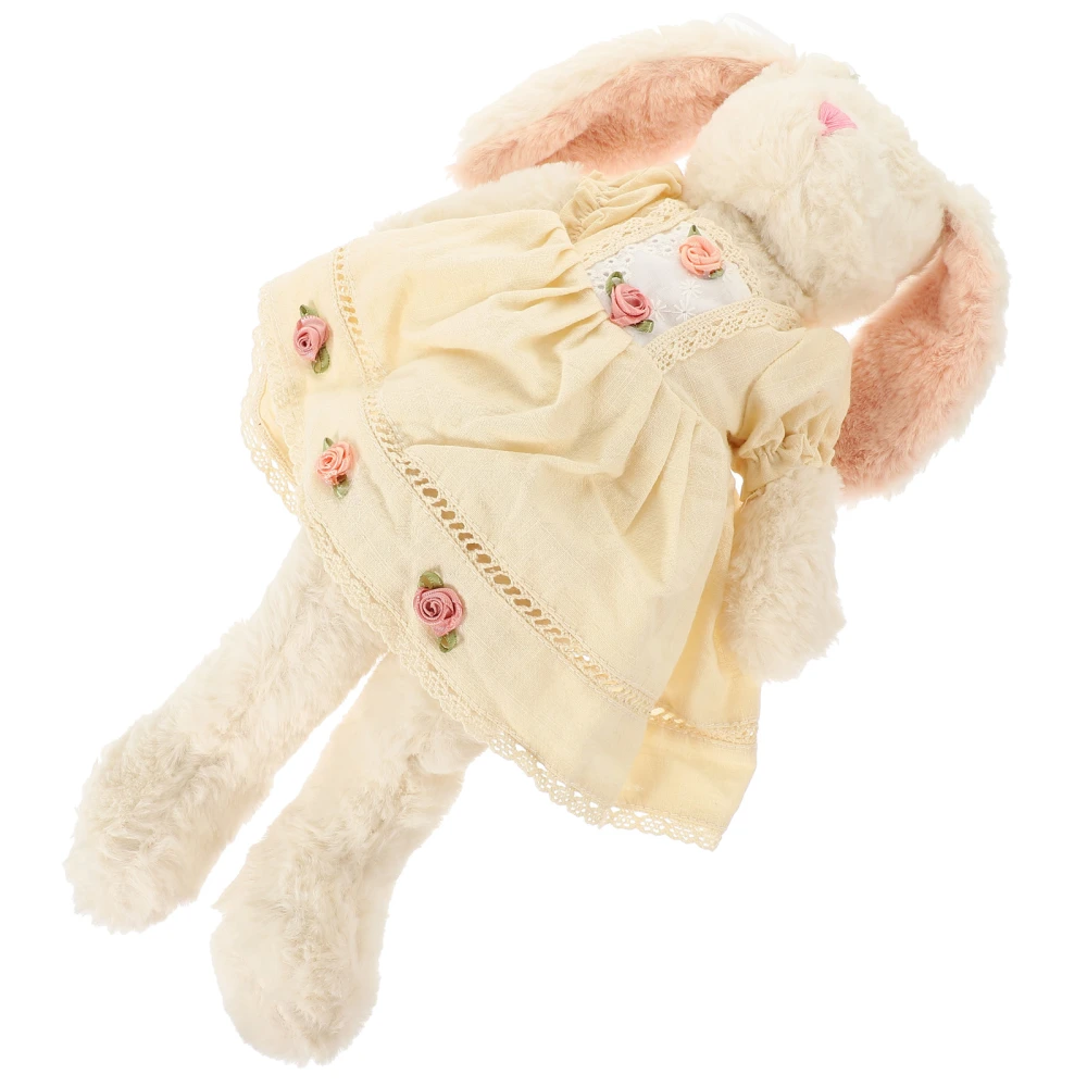 Cartoon Bunny in Dress Doll Bedtime Plush Rabbit Doll Stuffed Animal for Girl