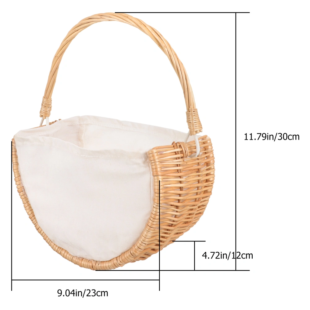 Elegant Cloth Art Woven Basket Flower Arrangement Basket Portable Handheld Basket for Wedding