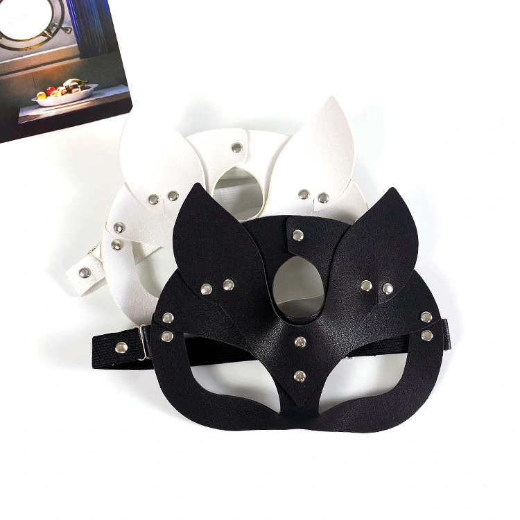 2pcs Leather Mask Masquerade Mask Fox Shape Mask Party Mask for Cosplay Halloween Costume