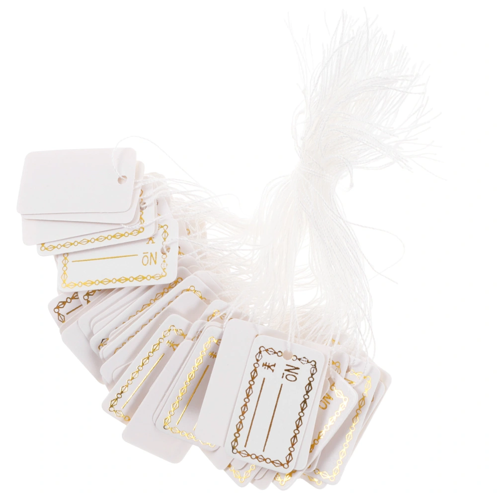 500Pcs Trinkets Tags with String Hanging Price Tags Writable Jewelry Tags Blank Paper Tags