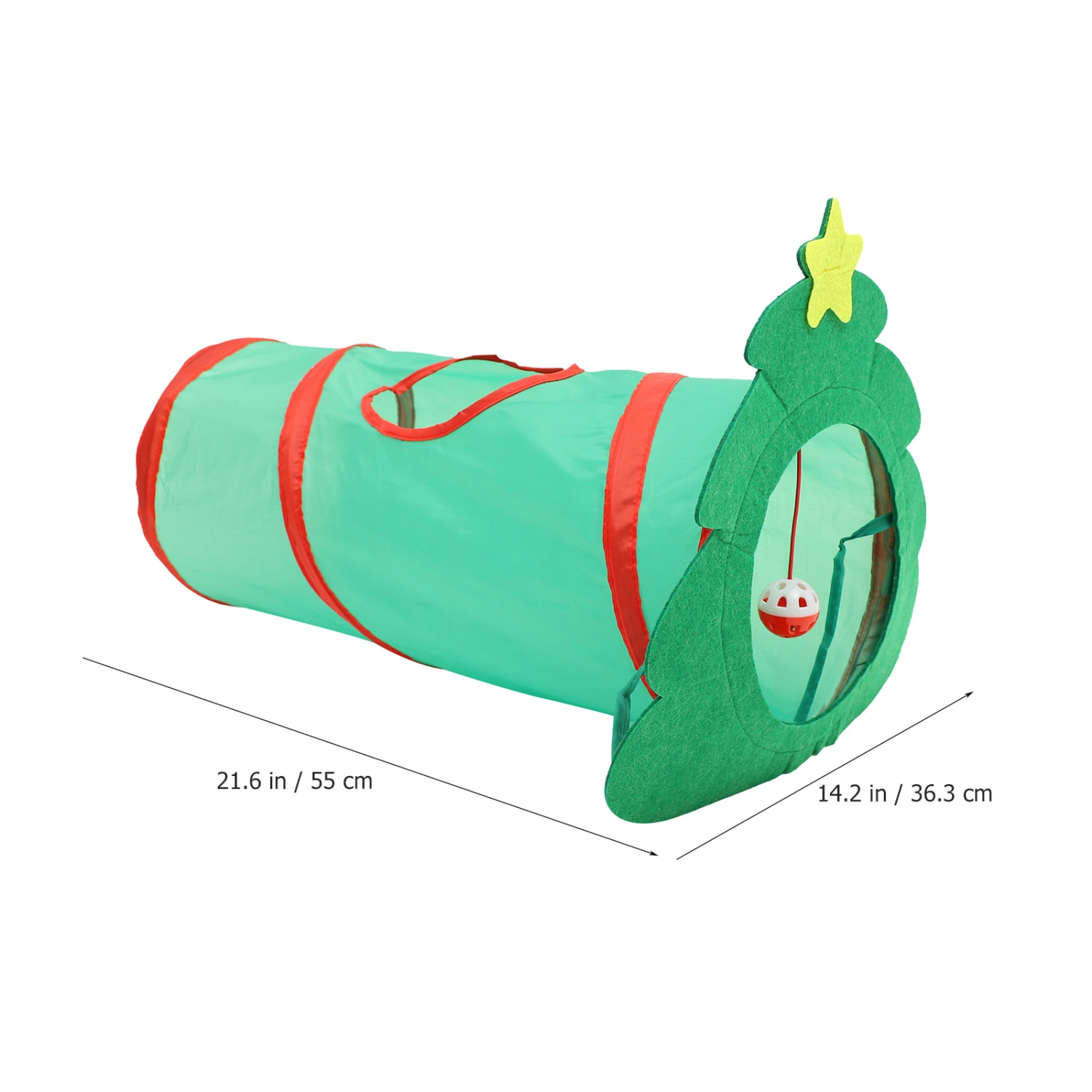 Pet Cat Tunnel Toy Kitten Tunnel Plaything Pet Interactive Toy Xmas Tree Shape Tunnel Toy
