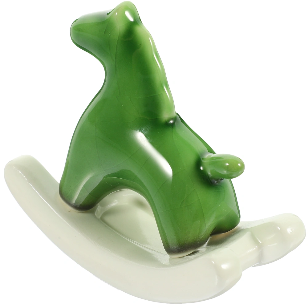 Ceramic Rocking Horse Statue Ornament Ceramic Rocking Horse Decor Small Ceramic Animal Figurine