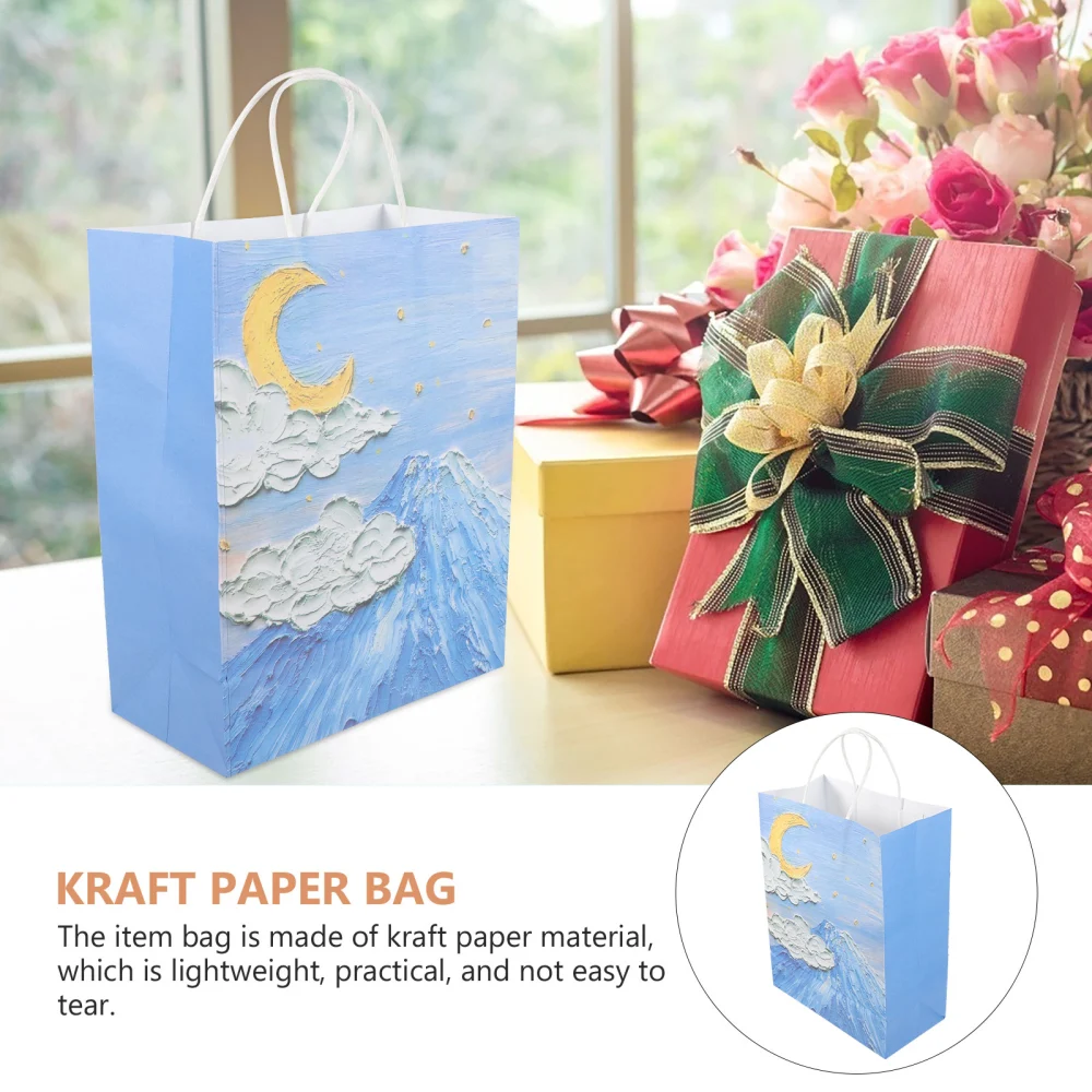 10pcs Oil-proof Kraft Paper Bag Breads Fruits Grocery Bag Sundries Storage Bag for Home