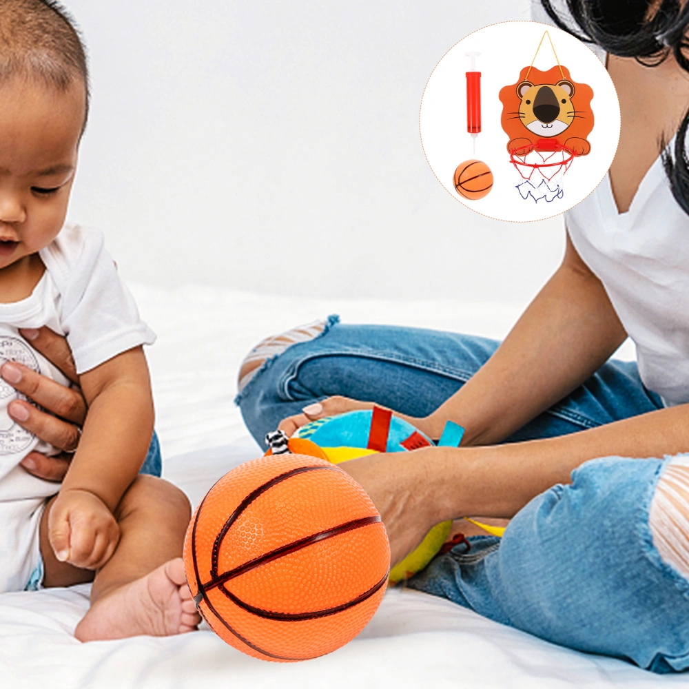 1 Set of Indoor Basketball Frame for Kids Cartoon Basketball Toy Children Basketball Playing Set