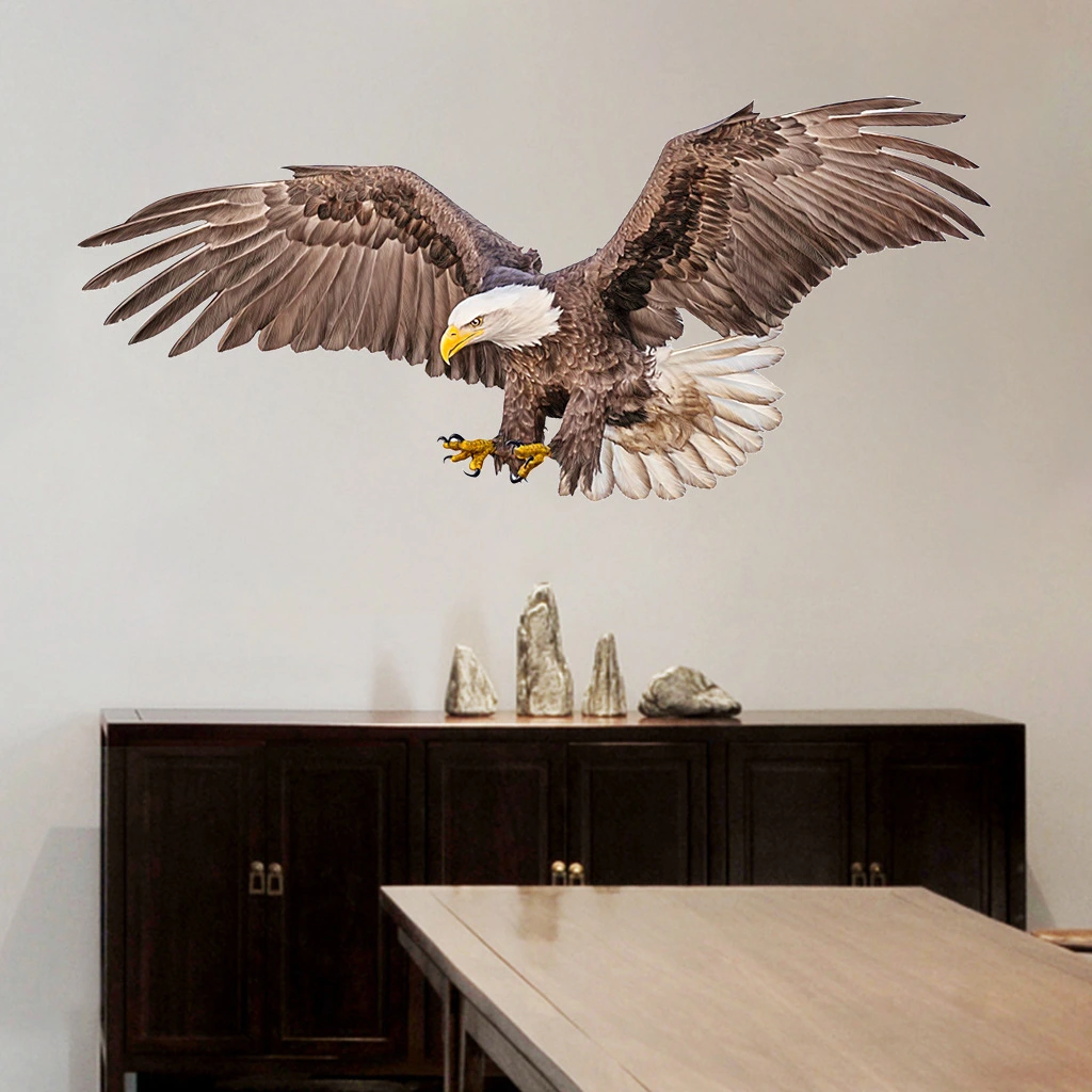 Eagle Wall Sticker Realistic Eagle Wall Decal Eagle Shape Decorative Sticker for Living Room Office