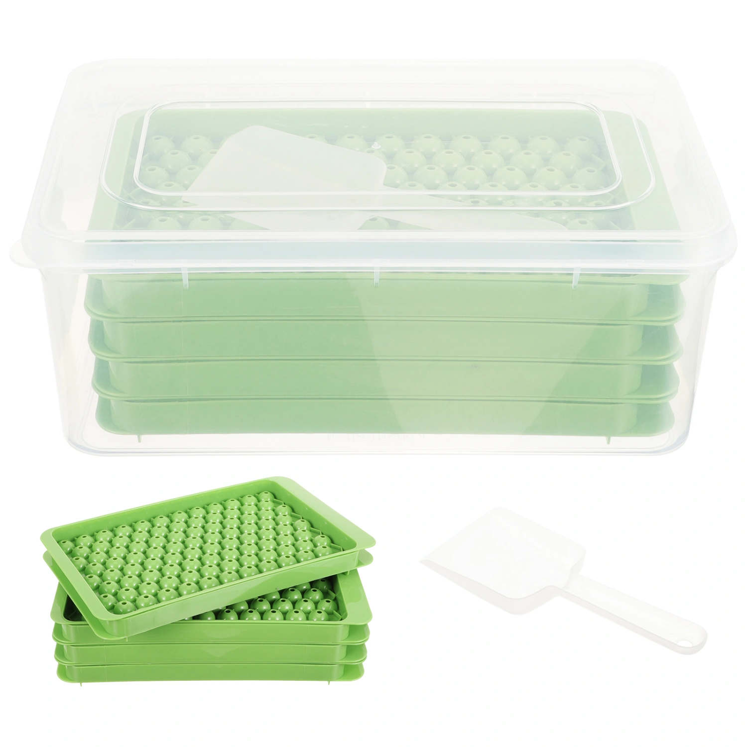 1 Set of Ice Making Mold Ice Cube Tray Round Ice Ball Mold Fridge Ice Tray with Shovel