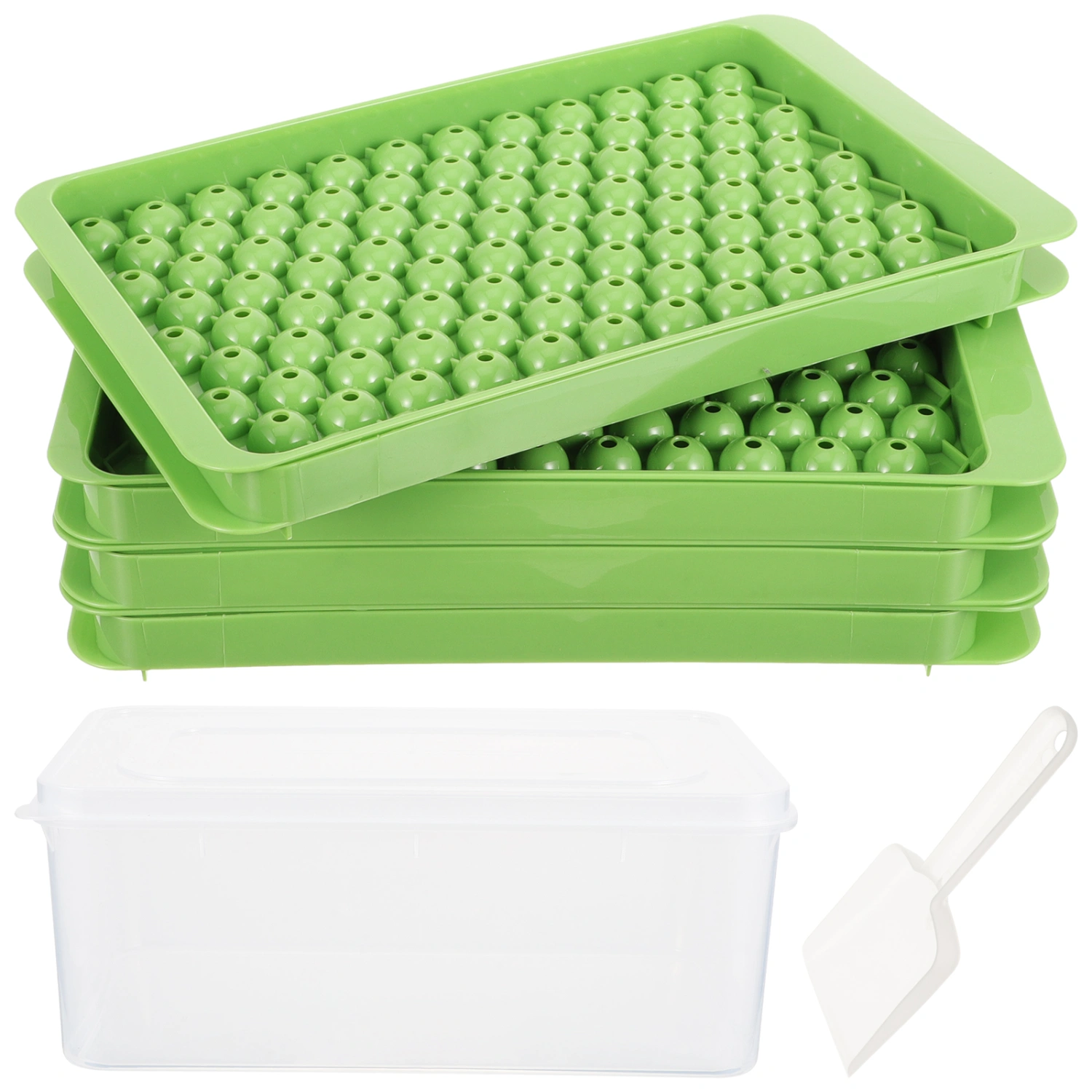 1 Set of Ice Making Mold Ice Cube Tray Round Ice Ball Mold Fridge Ice Tray with Shovel
