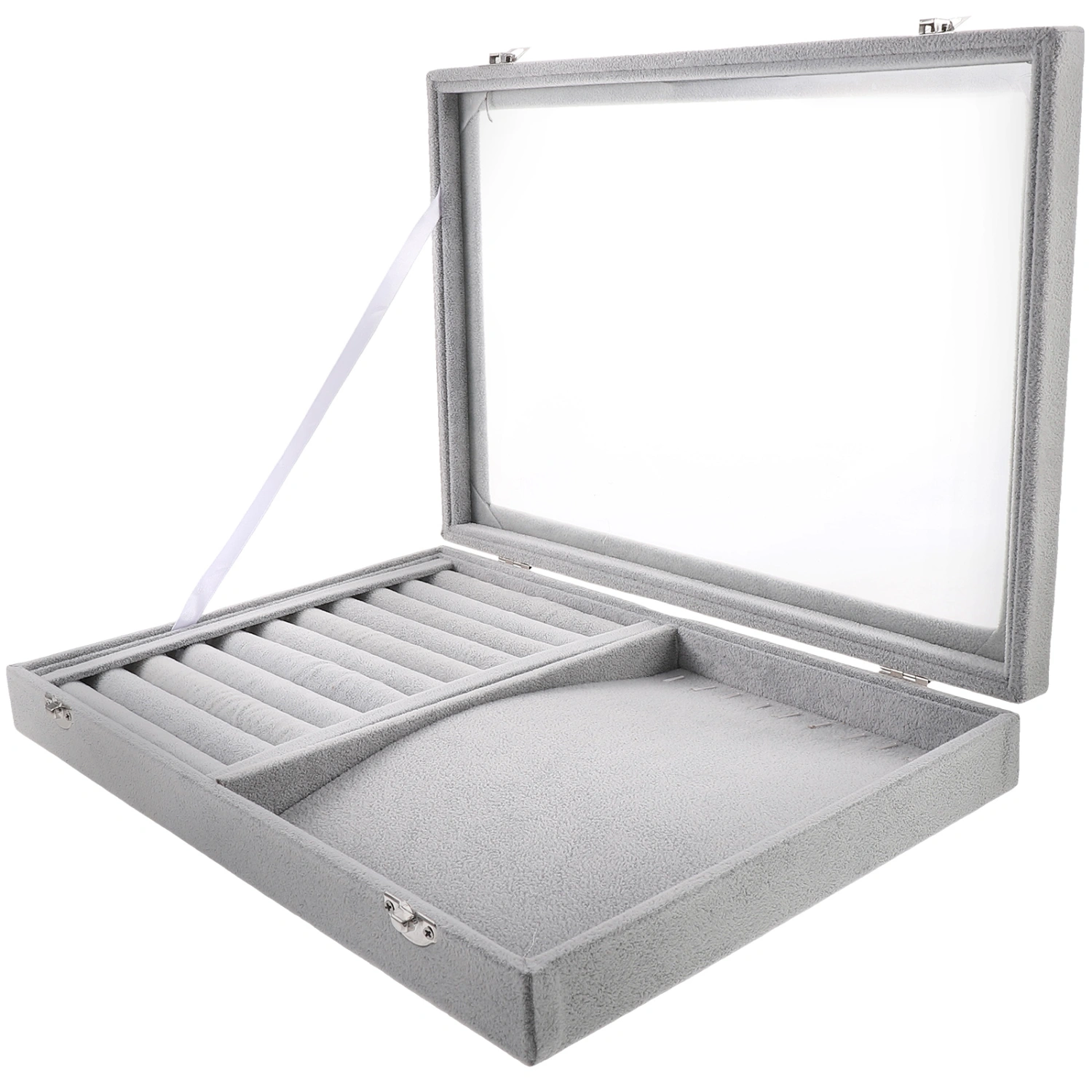 Clear Lid Rings Organizer Box Jewelry Tray Rings Holder Clear Lid Jewelry Stackable Box