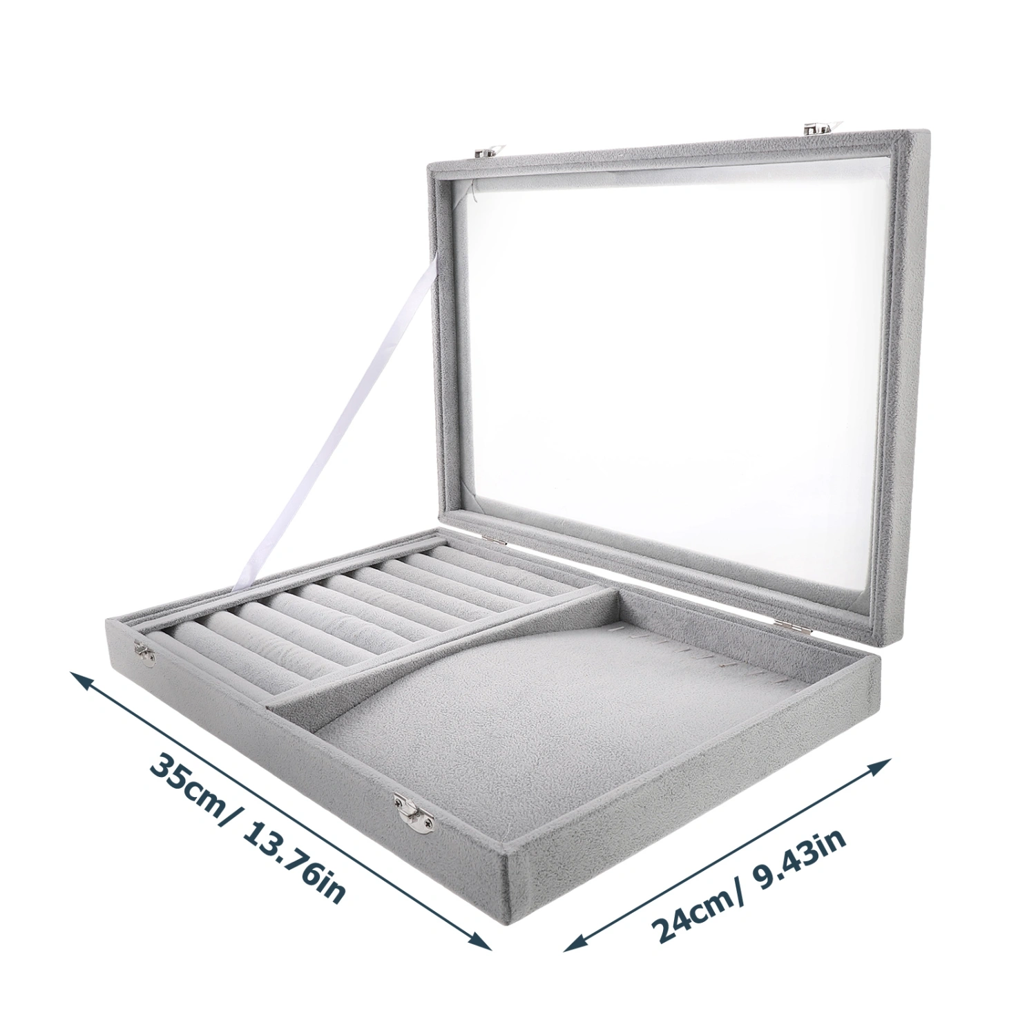 Clear Lid Rings Organizer Box Jewelry Tray Rings Holder Clear Lid Jewelry Stackable Box