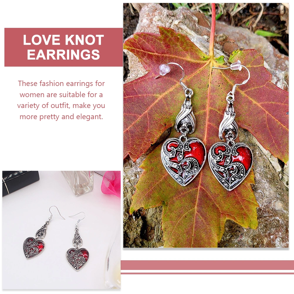 1 Pair Goth Heart Earrings Love Heart Earrings Halloween Jewelry Gothic Earrings