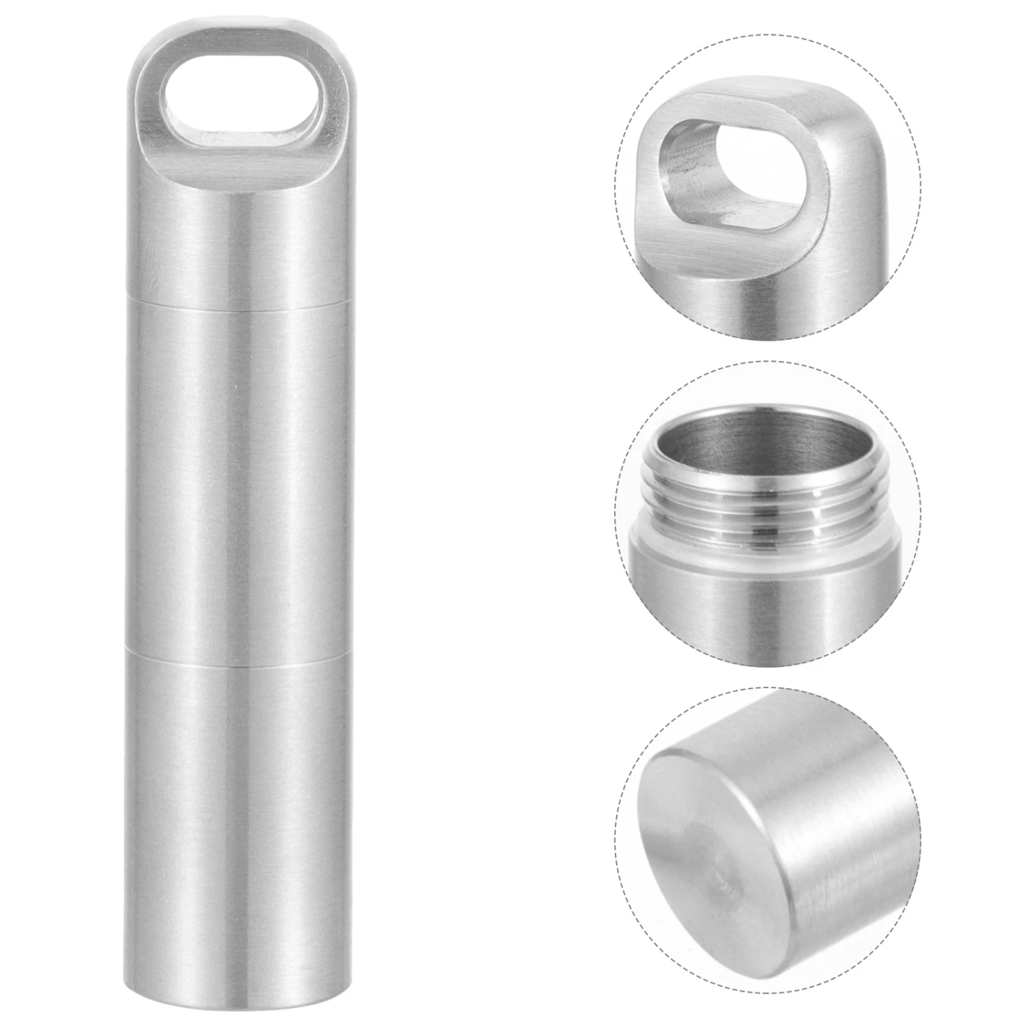 Portable Pill Box Keychain Metal Pocket Pill Box 2 Compartment Pill Box Holder for Travel