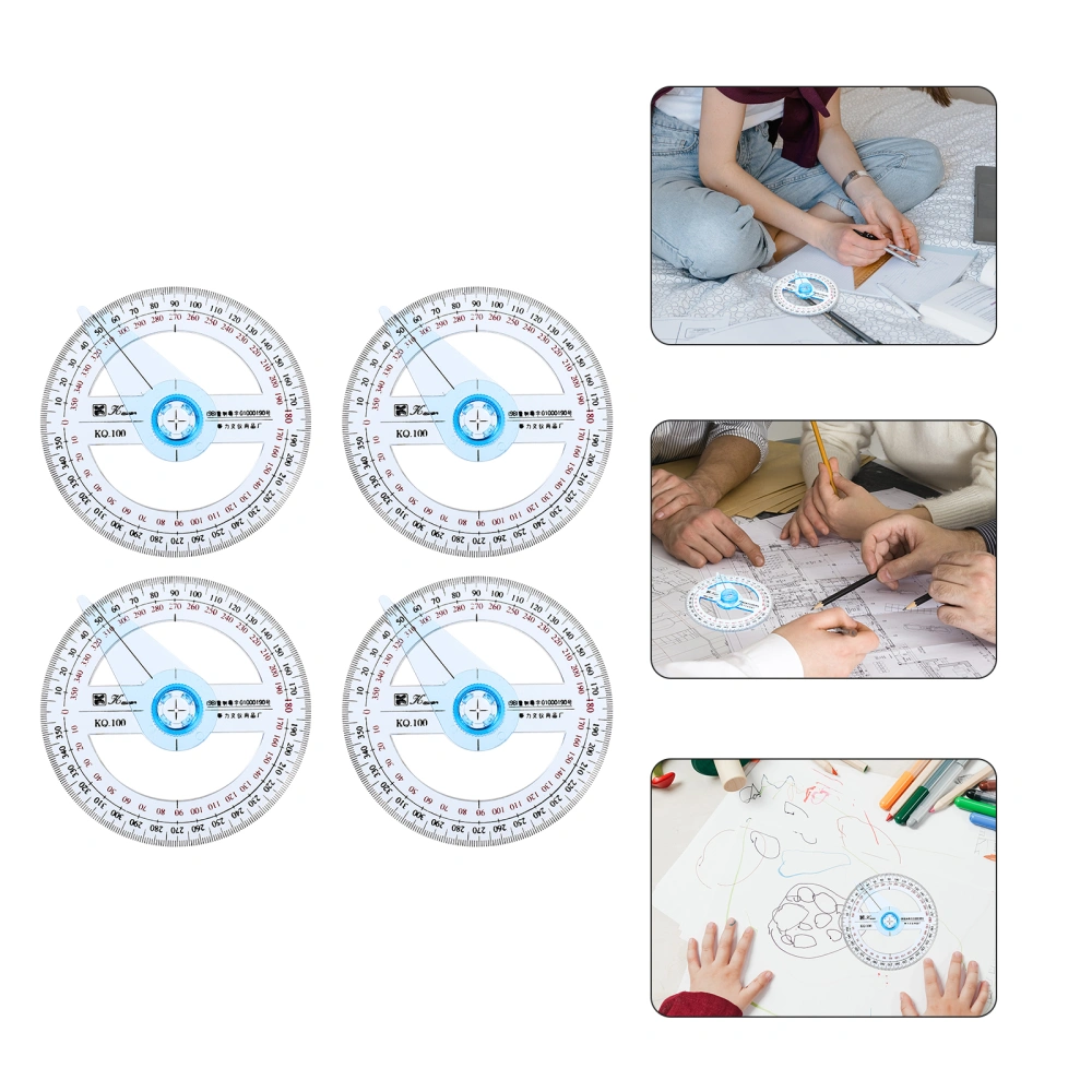 3Pcs Measuring Protractor Circle Protractor Students Plastic Protractor Convenient Protractor Tool