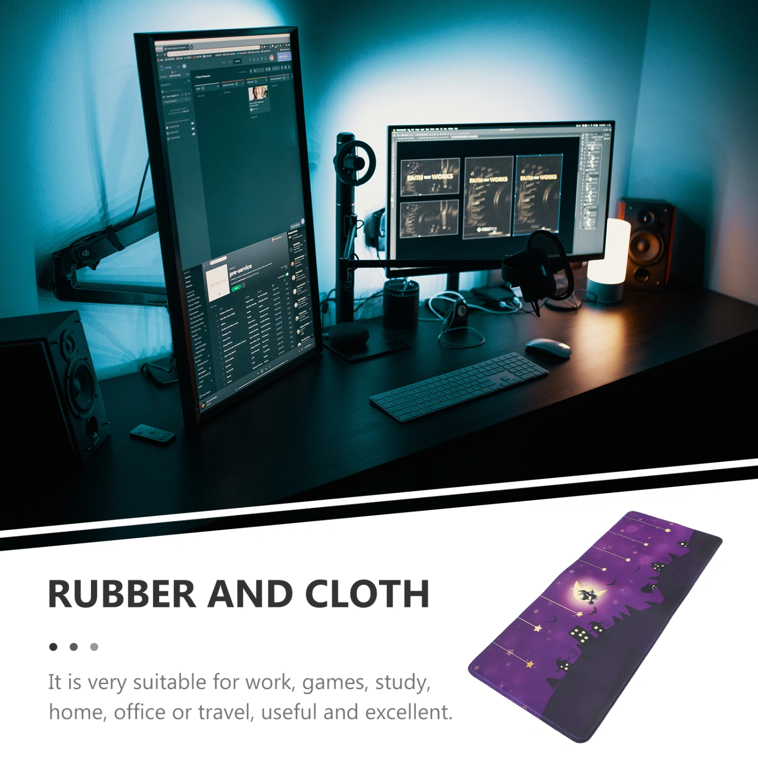 Rubber Mouse Pad Halloween Mouse Pad Non-skid Mouse Pad Computer Desk Keyboard Pad
