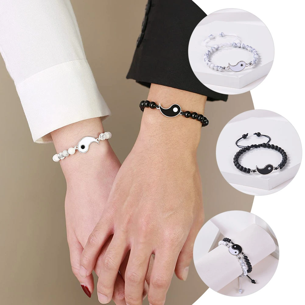 1 Pair Yin Yang Bracelets Matching Bracelets Couples Bracelets for Boyfriend Girlfriend