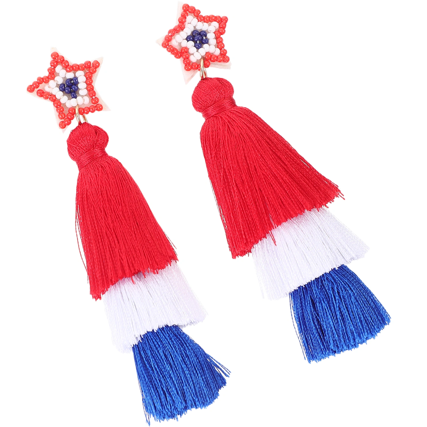 1 Pair Independence Day Tassel Earrings 4th of July Tassel Earring Patriotic Earrings for Women Girls