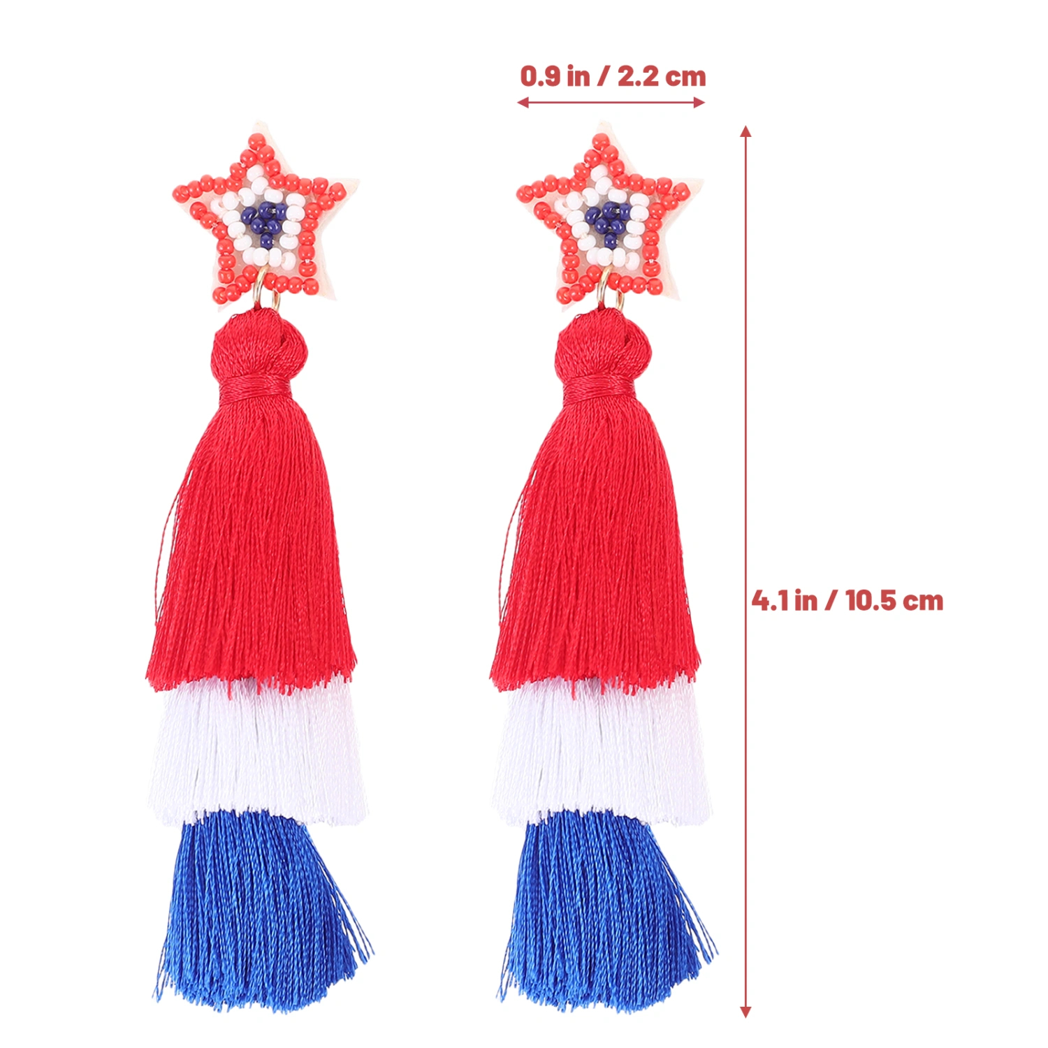 1 Pair Independence Day Tassel Earrings 4th of July Tassel Earring Patriotic Earrings for Women Girls