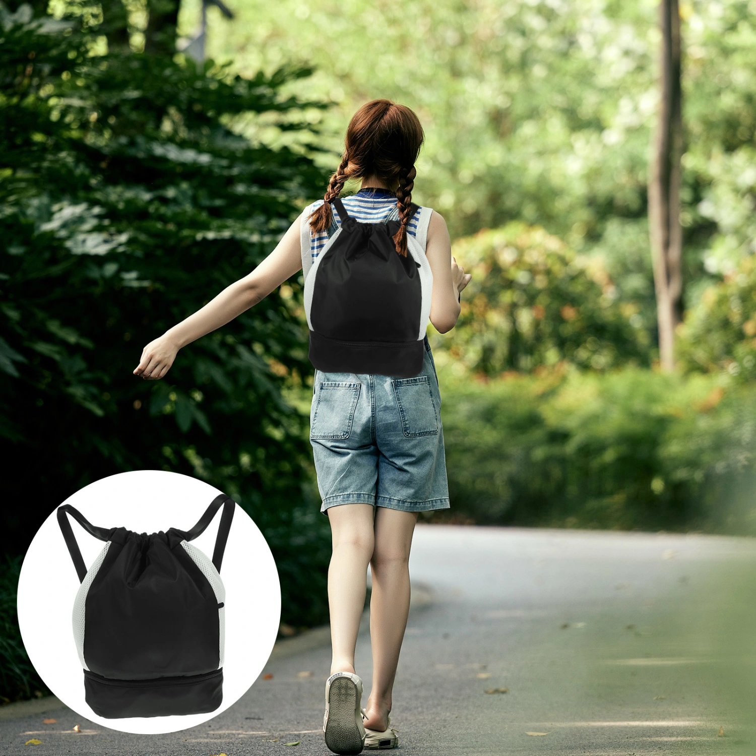 Drawstring Bag Backpack Sports Drawstring Bag Gym Drawstring Backpack for Women
