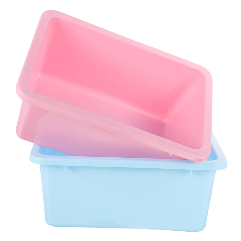 2pcs Small Object Organizer Box Plastic Toy Box Rectangle Plastic Storage Box for Home Office